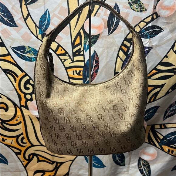 Dooney & Bourke Tan Mini Monogram Hobo Bag - Picture 3 of 14